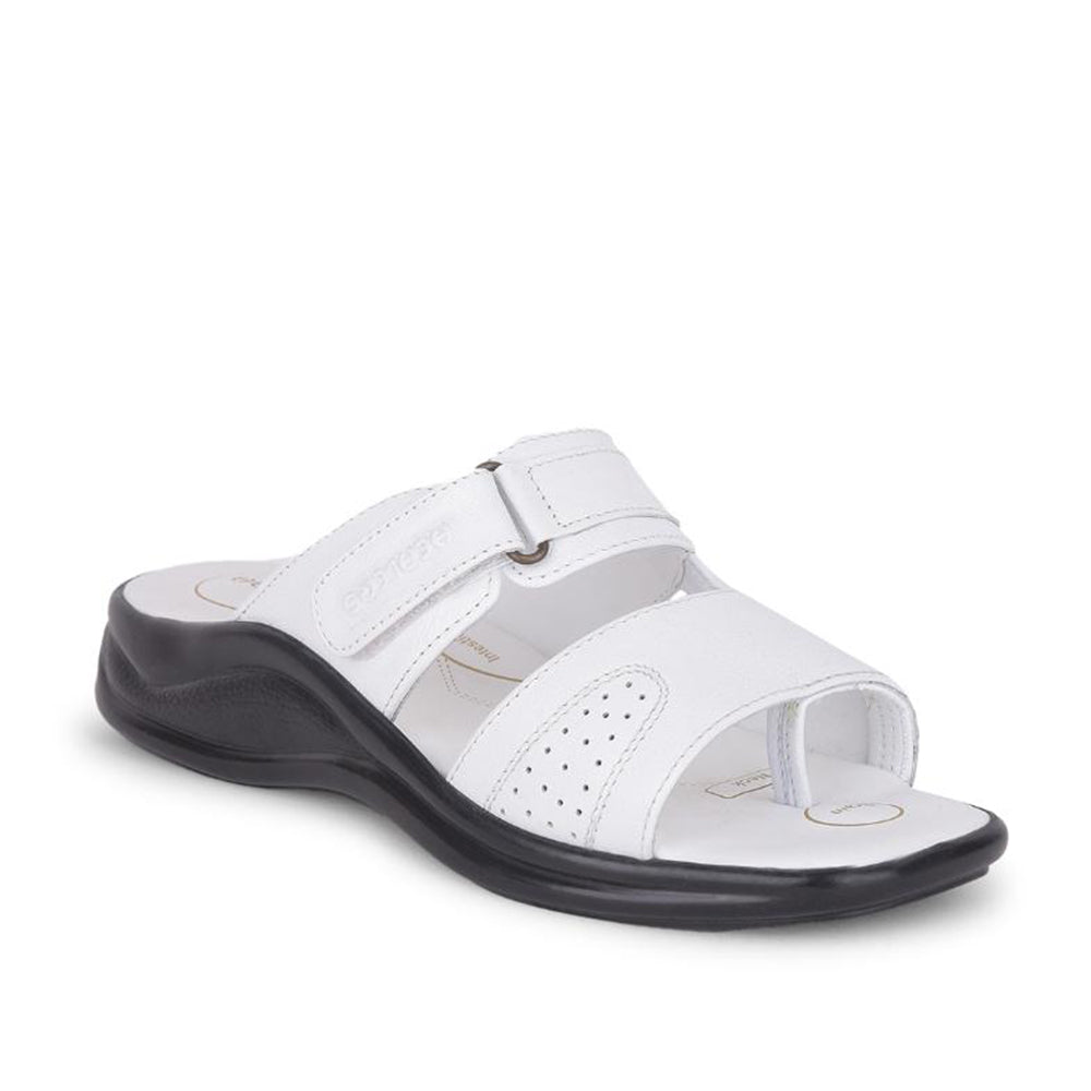 Healers Casual White Toe Ring Slippers For 213-91 Men By Liberty