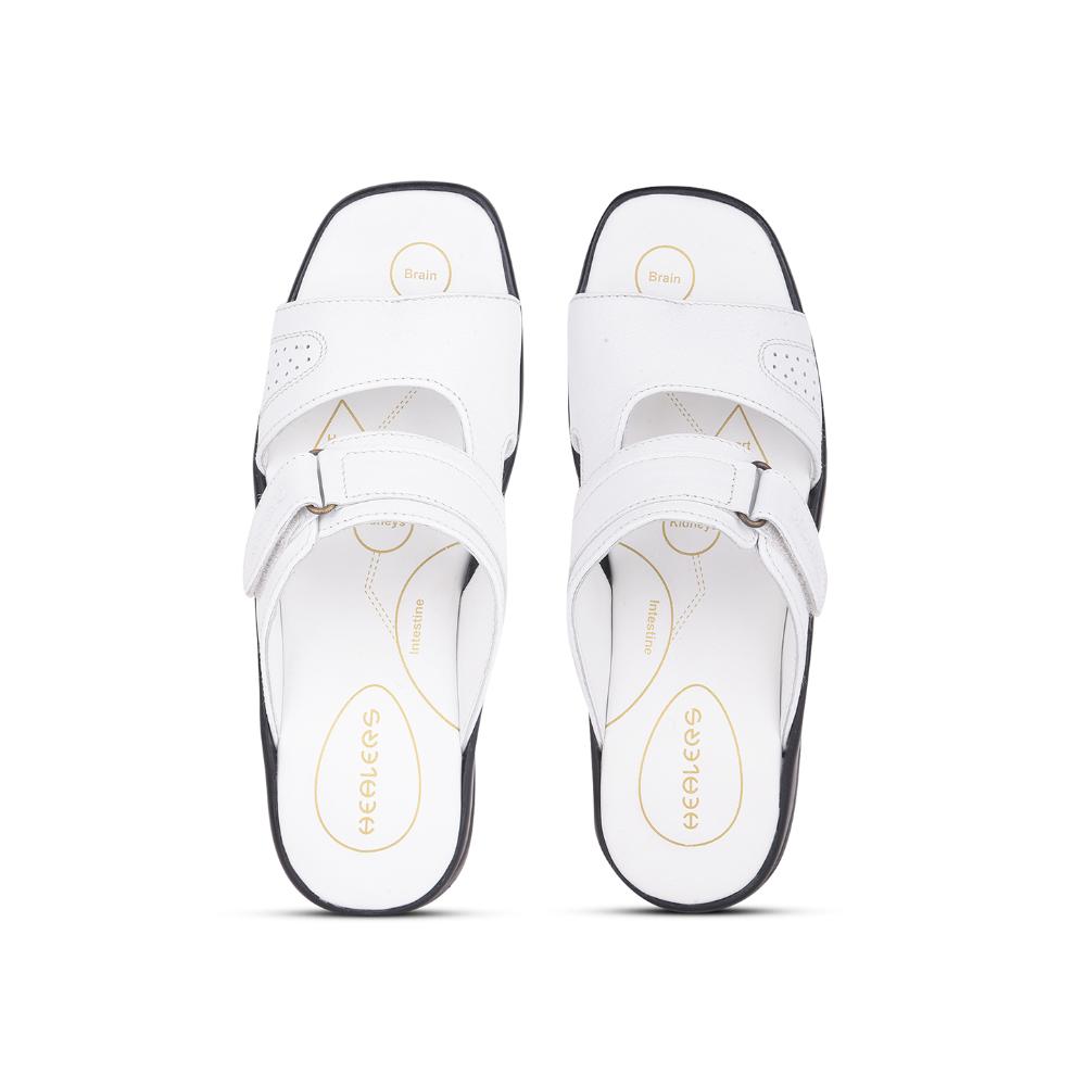 Healers Casual White Toe Ring Slippers For 213-91 Men By Liberty