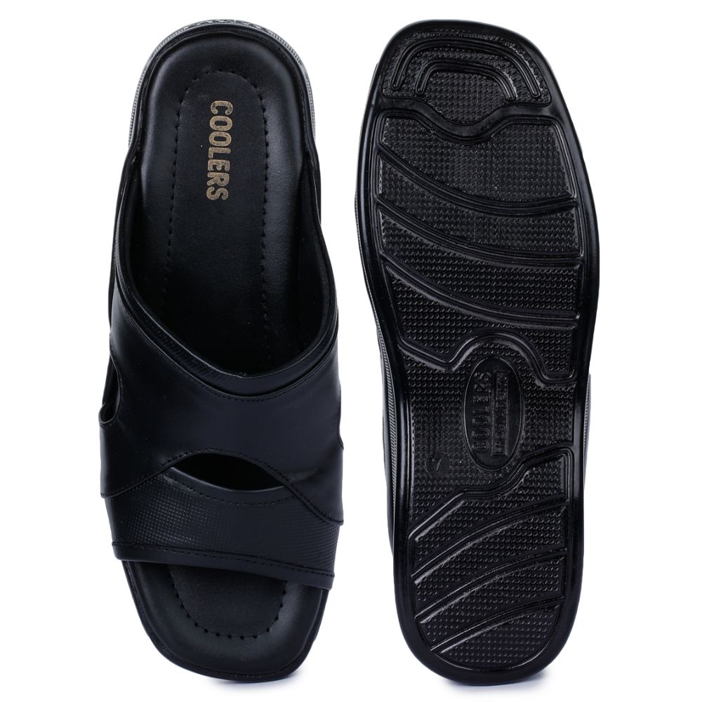 Buy Coolers Black Casual Slippers For Men 2050-12