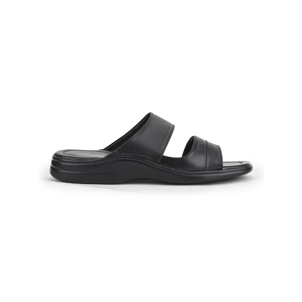 Coolers Casual (Black) Slippers For Men 25-S29 By Liberty