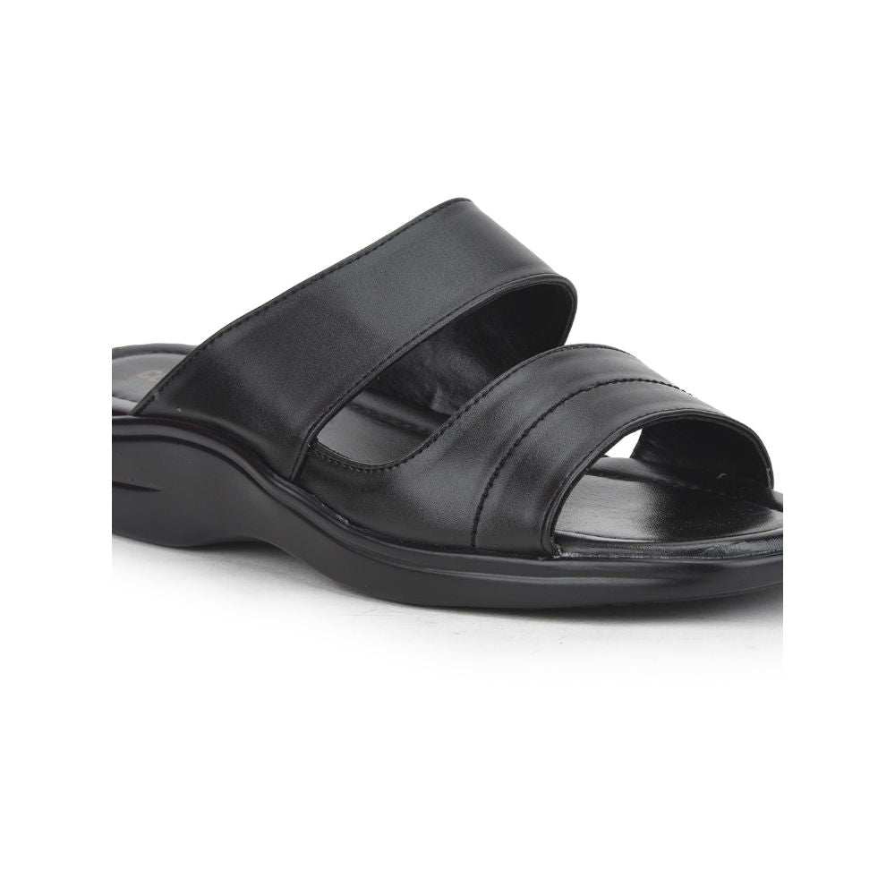 Coolers Casual (Black) Slippers For Men 25-S29 By Liberty