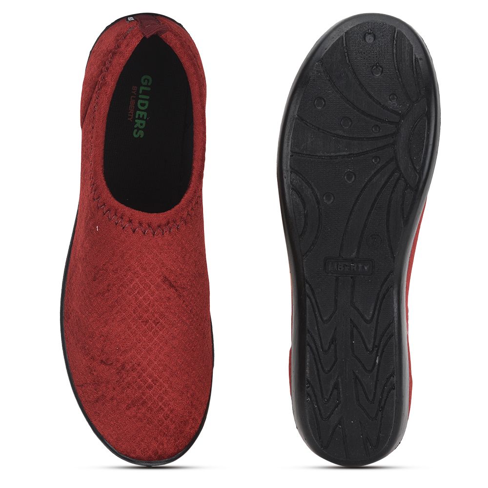Gliders (Red) Casual Ballerina Shoes For Ladies Marina-162 By Liberty