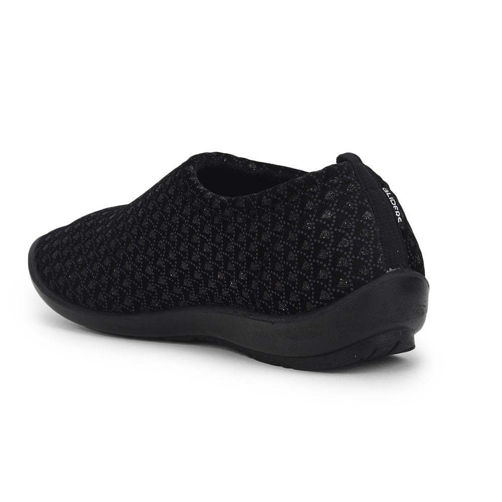 Gliders (Black) Casual Ballerina Shoes For Ladies Marina-163 By Liberty