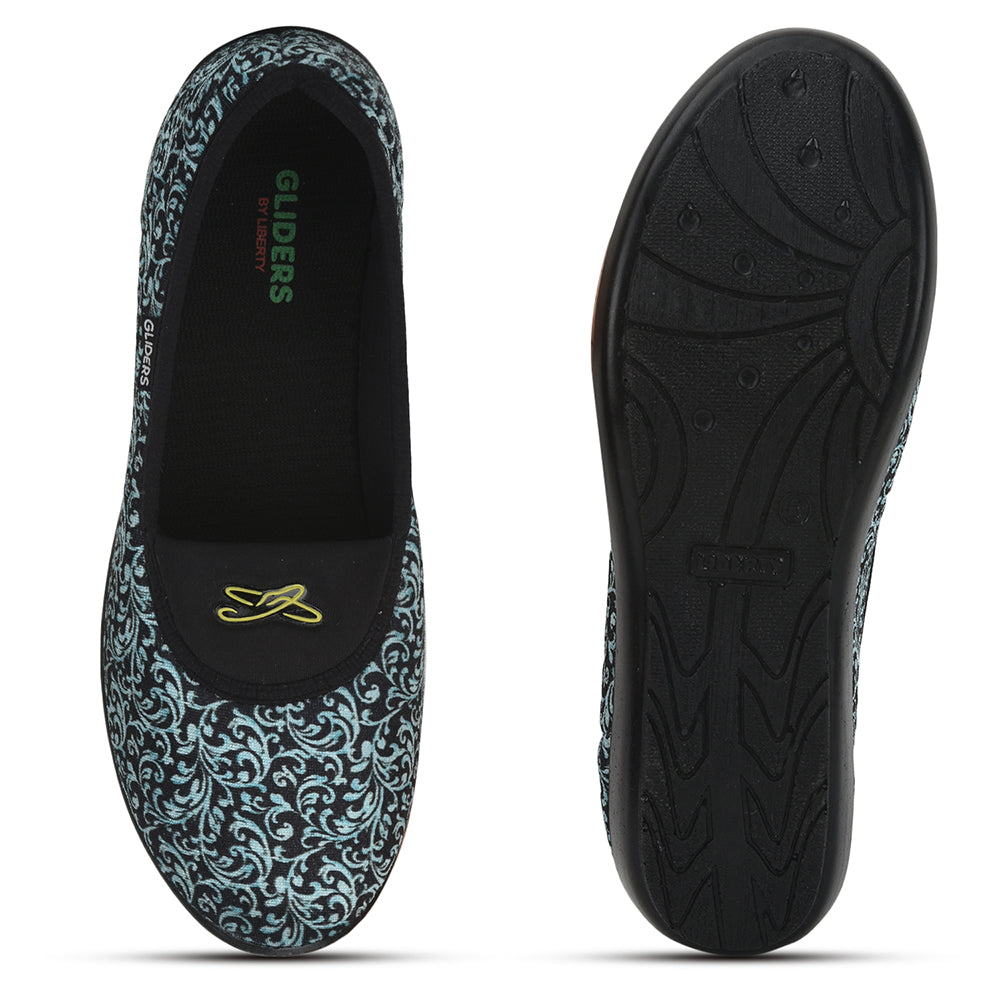 Gliders (S.Blue) Casual Ballerina Shoes For Ladies ELENA-133 By Liberty