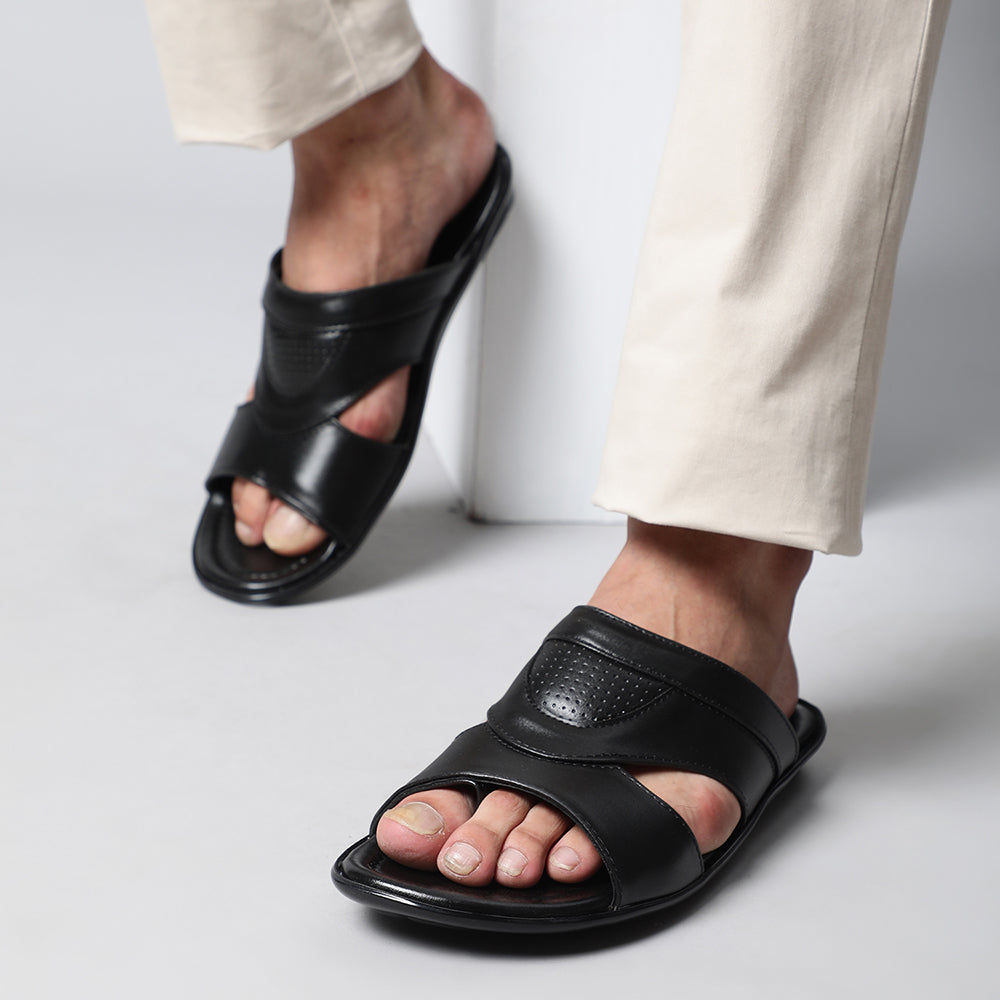 Coolers Casual (Black) Slippers For Men COOL99-15 By Liberty