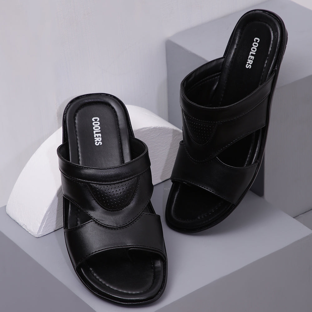 Coolers Casual (Black) Slippers For Men COOL99-15 By Liberty