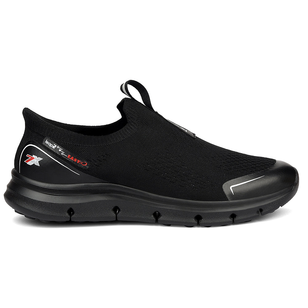 Buy Leap7x Black Sports Non Lacing Walking Shoes