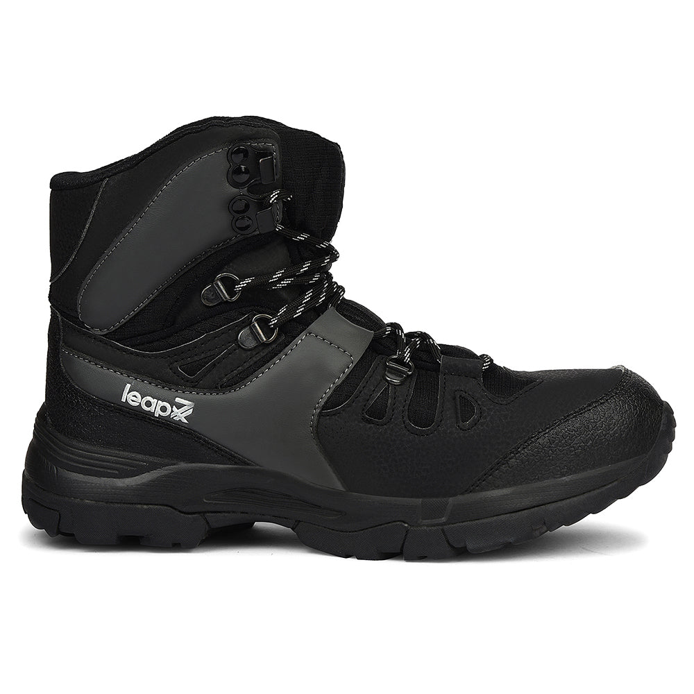 Buy Leap7x Black Sports Lacing Trekking Shoes For Men