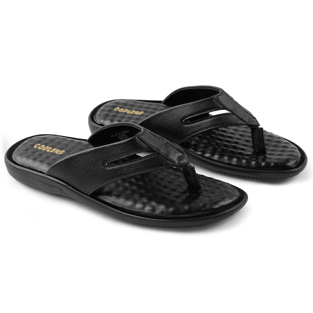 Coolers Black Casual Slipper For Men HML-2E 