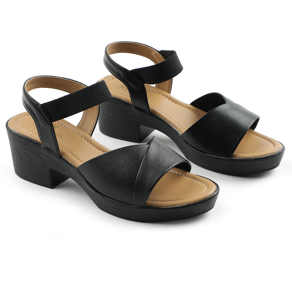 Senorita Black Casual Block Heel Sandal For Women D839-05 