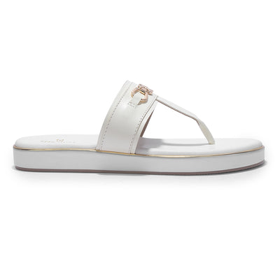 Senorita STY-182E White Casual Slip on Flipflops for Women By Liberty