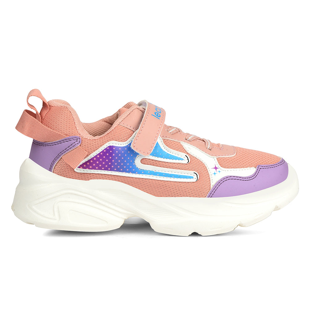 Buy Leap7x Peach Sports Non Lacing Walking Shoes For Kids