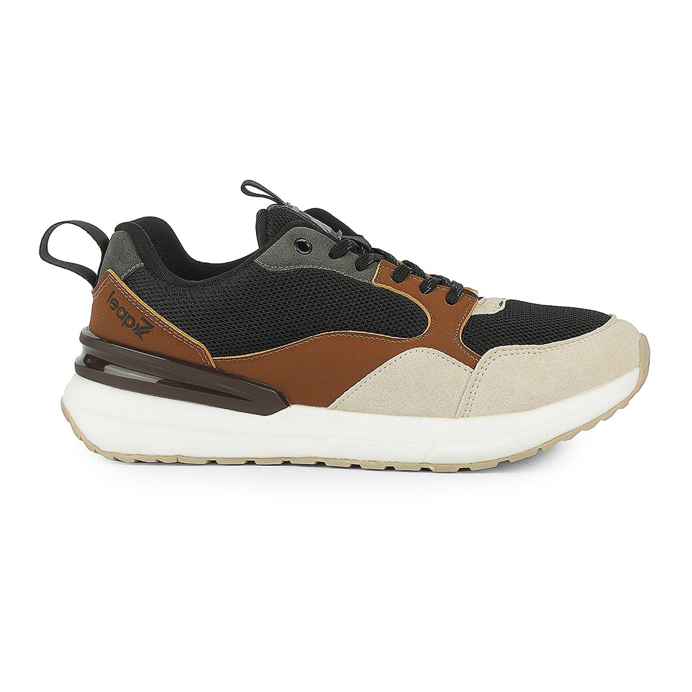 Buy Leap7X ZX-MS-10 Black Sports Lacing Running Shoes for Men