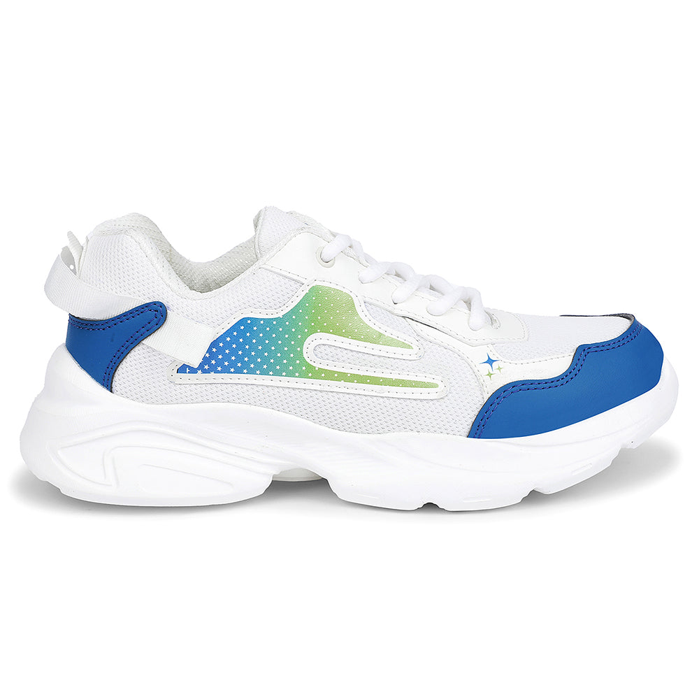 Buy Leap7x White Sports Non Lacing Velcro Walking Shoes