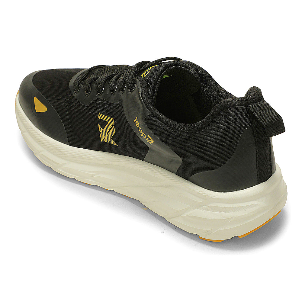 Buy Leap7X FORCESTEPE Black Sports Lacing Running Shoes for Men by Liberty