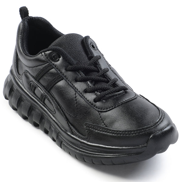 Force 10 Black Lacing Uniform School Shoes For Kids 9906-02T By Liberty