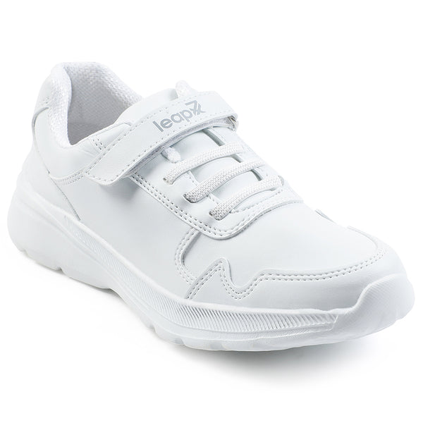 Leap7x White Velcro Uniform School Shoes For Kids SCHLPRO-3 By Liberty