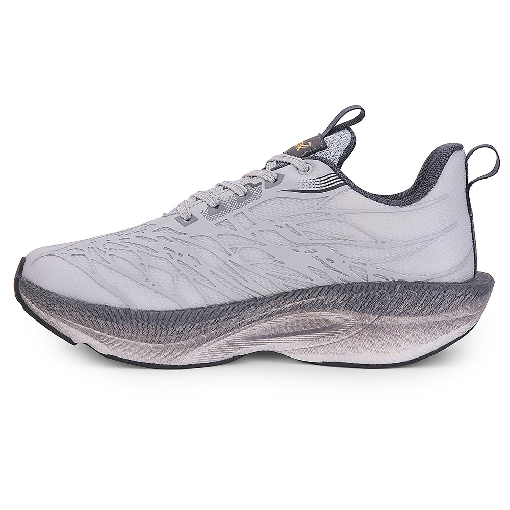 Buy Leap7x Light Grey Sports Lacing Running Shoes For Men XLM-01