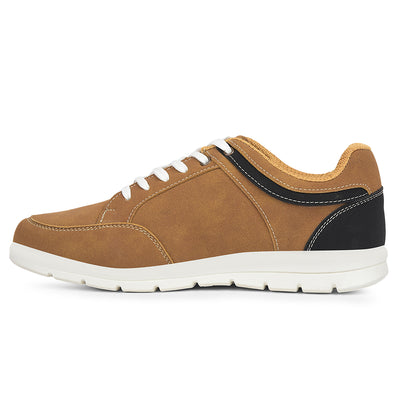 Leap7x Camel Casual Lacing Sneakers For Men FRINKS-1E By Liberty