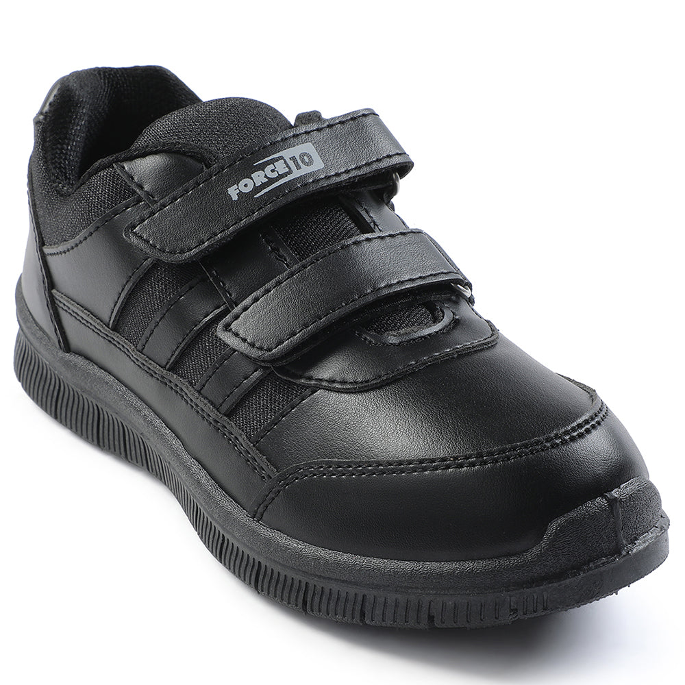 Buy Force 10 Black Uniform Velcro School Shoe For Kids By Liberty