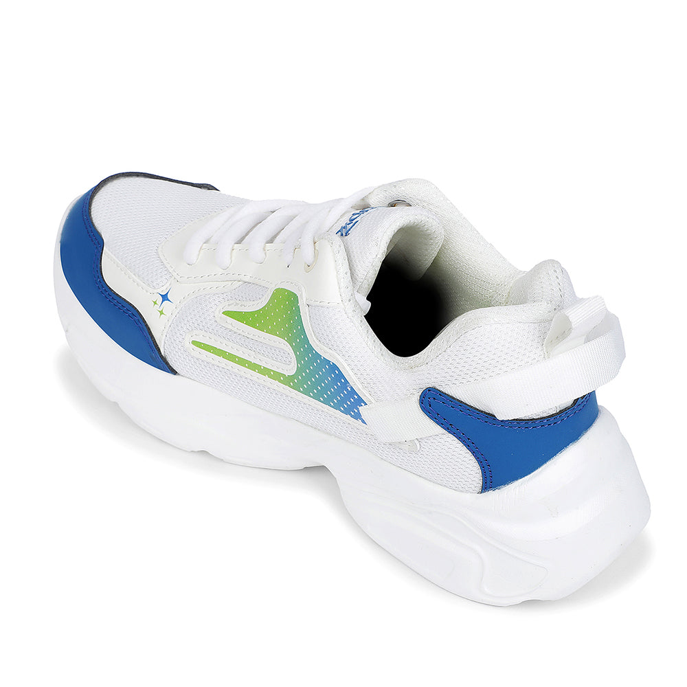 Buy Leap7x White Sports Non Lacing Velcro Walking Shoes