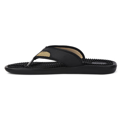 A-HA Black Casual Slipper For Men ACCUPRO1E By Liberty