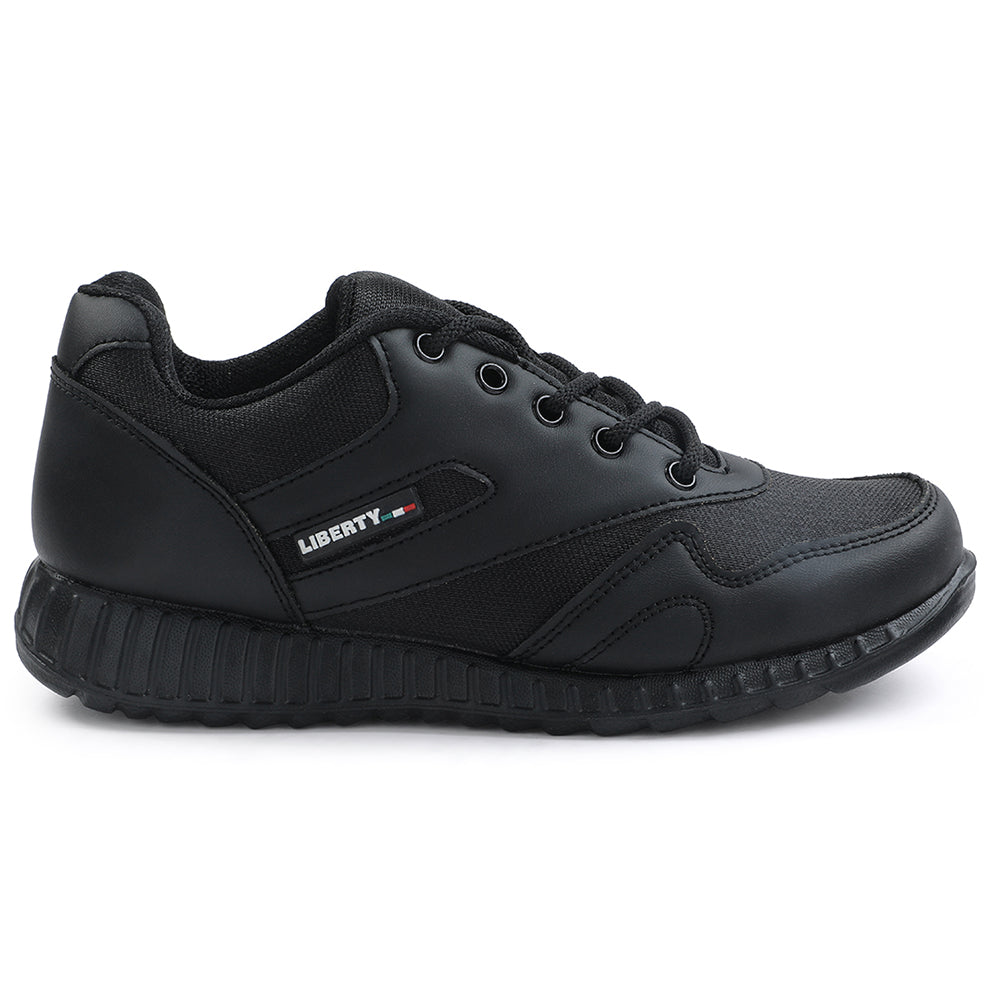 Force 10 Black Lacing Uniform School Shoes For Kids 9906-90GN By Liberty