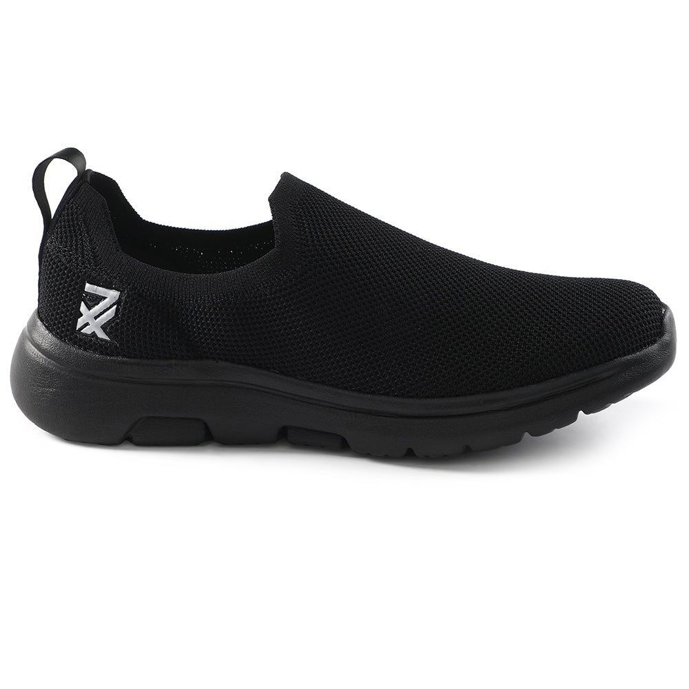 Leap7x Black Sports Non Lacing Walking Shoes For Men GHD-89E 
