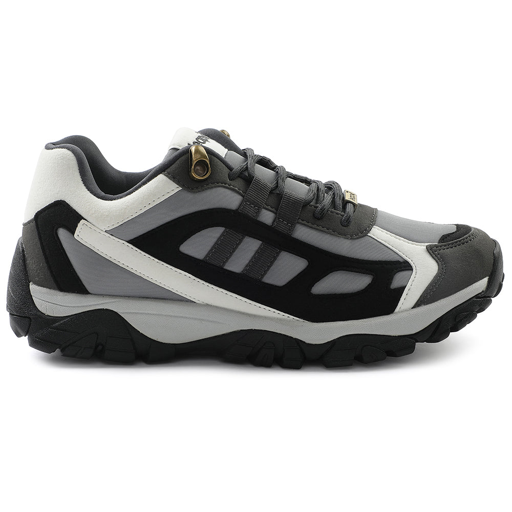 Leap7x Light Grey Sports Lacing Running Shoes For Men EAST-1 By Liberty