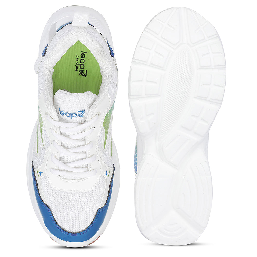 Buy Leap7x White Sports Non Lacing Velcro Walking Shoes