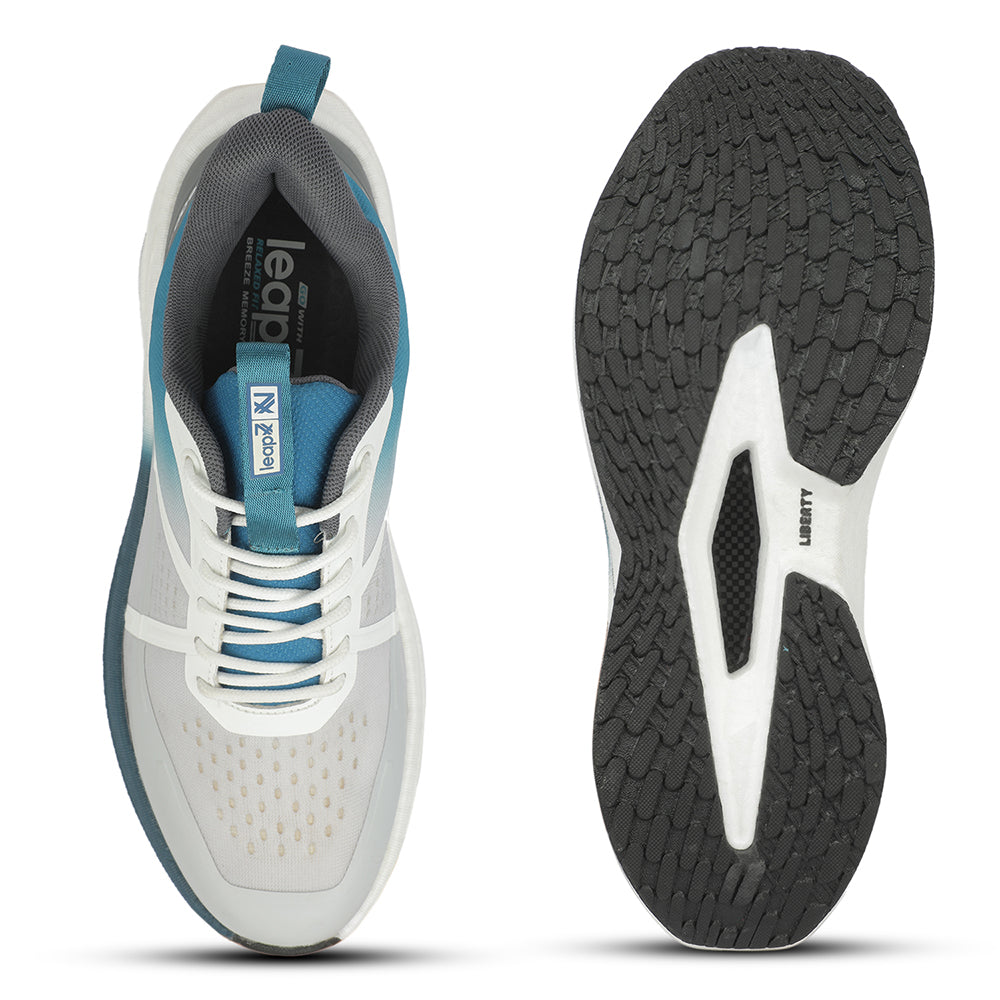Buy Leap7X ZLP-XM-58 Teal Blue Sports Lacing Running Shoes for Men