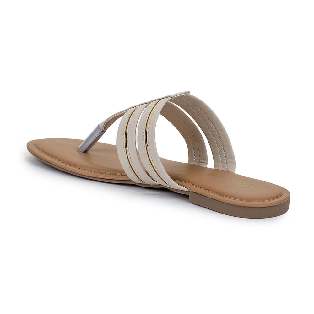 Senorita Casual (Cream) Slippers Sandals For Women CHE-19E By Liberty