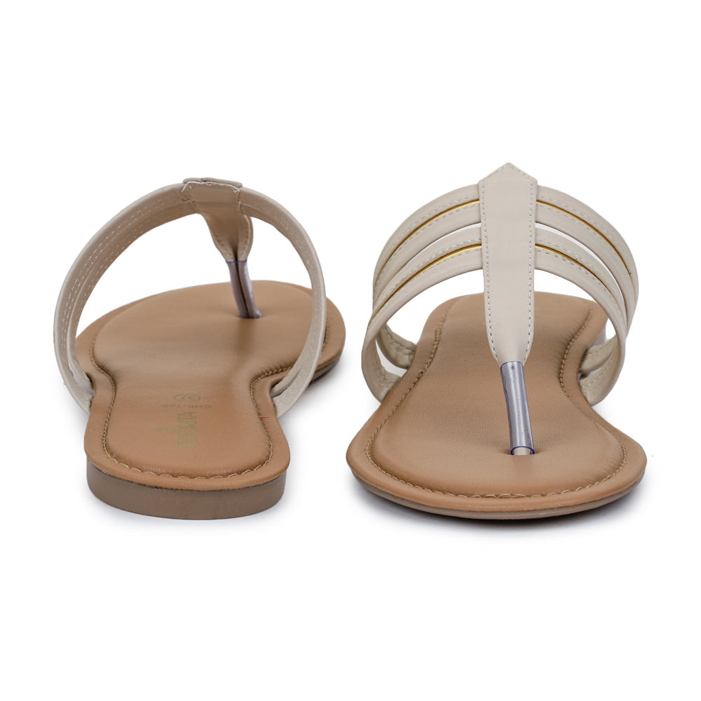 Senorita Casual (Cream) Slippers Sandals For Women CHE-19E By Liberty