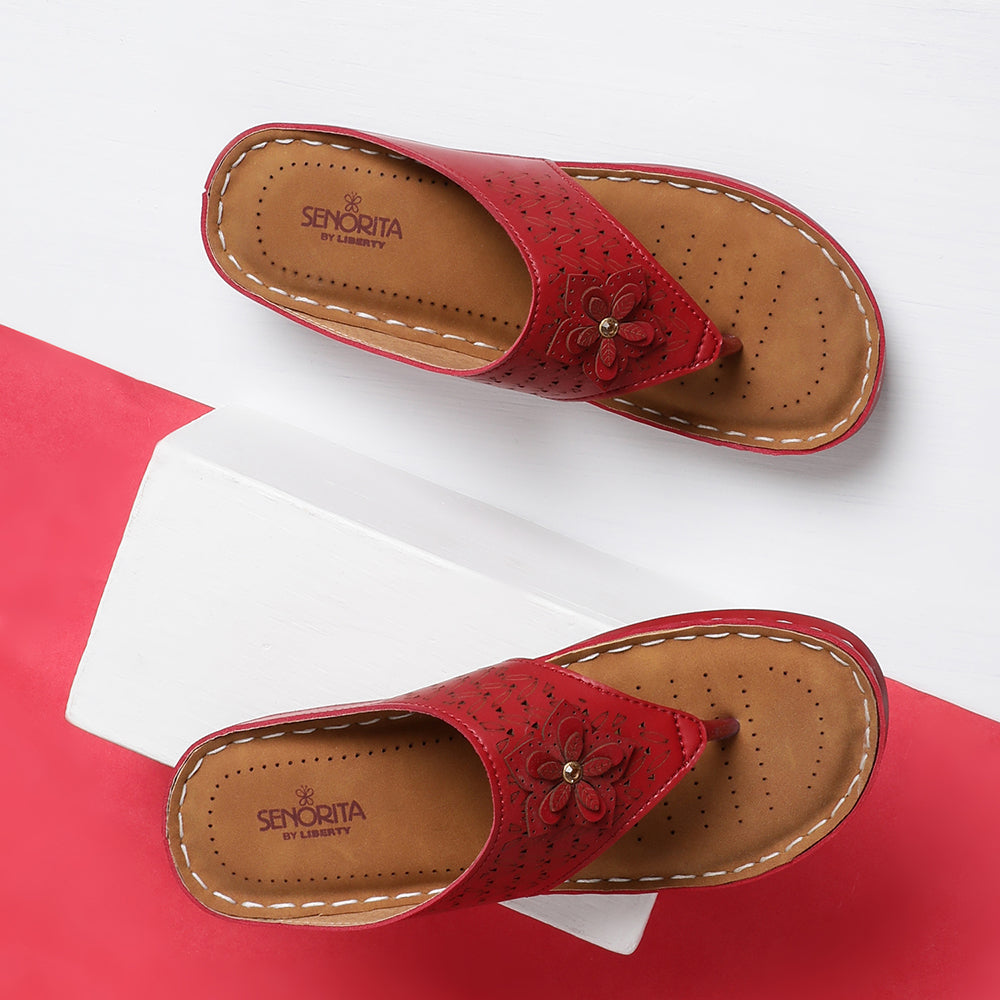 Senorita Casual (Cherry) Slipper For Women LAF-756 By Liberty