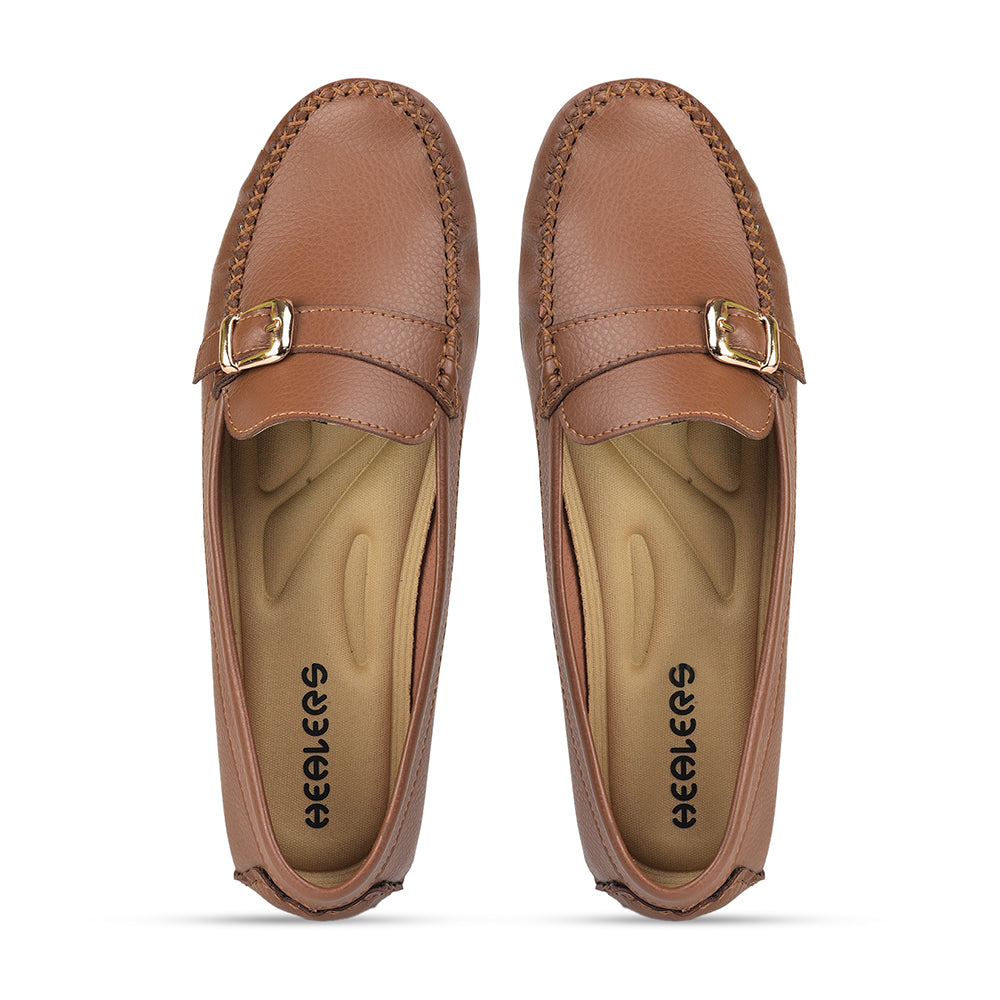 Healers Tan Casual Loafers For Women GI-SML-1 By Liberty