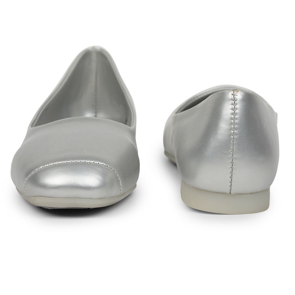 Senorita Fashion (Silver) Ballerina Shoes For Ladies GIF-249 By Liberty