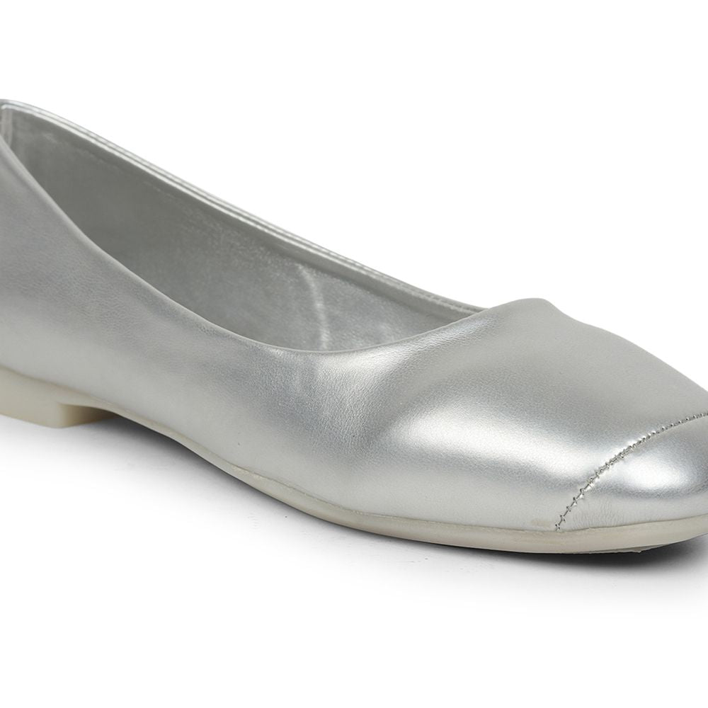 Senorita Fashion (Silver) Ballerina Shoes For Ladies GIF-249 By Liberty
