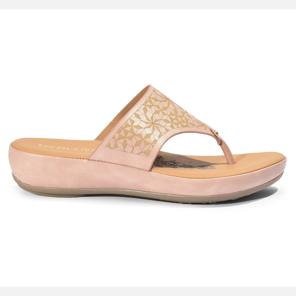 Healers Casual (Peach) Slipper For Ladies GIF-224 By Liberty
