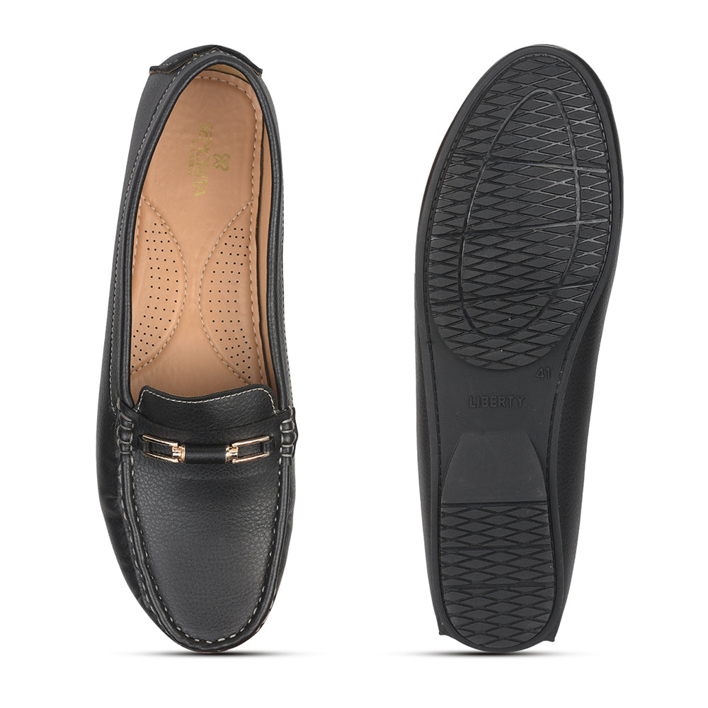 Senorita Casual Black Loafers For Women GI-SML-2 By Liberty