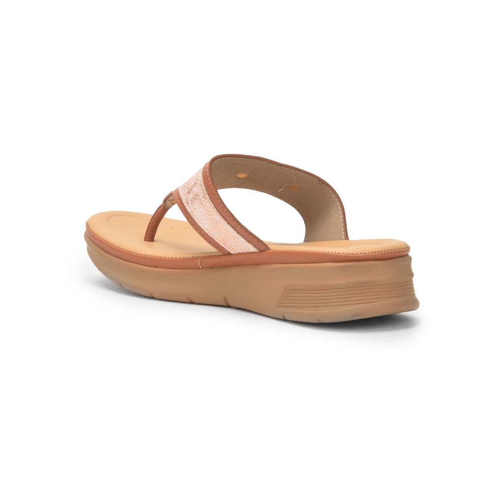 Healers Casual (Tan) Slippers For Ladies Nfl-4 By Liberty