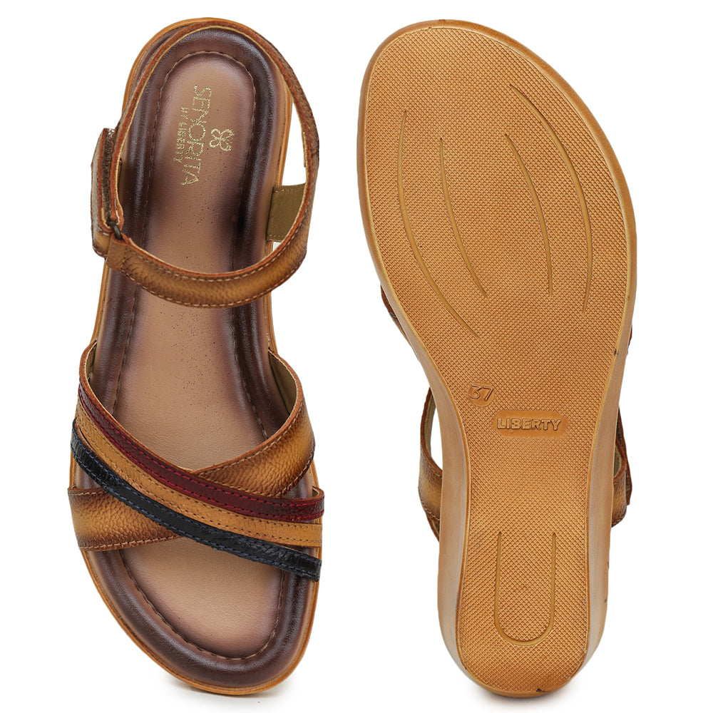 Senorita Casual (Tan) Sandals For Women MDL-18 By Liberty