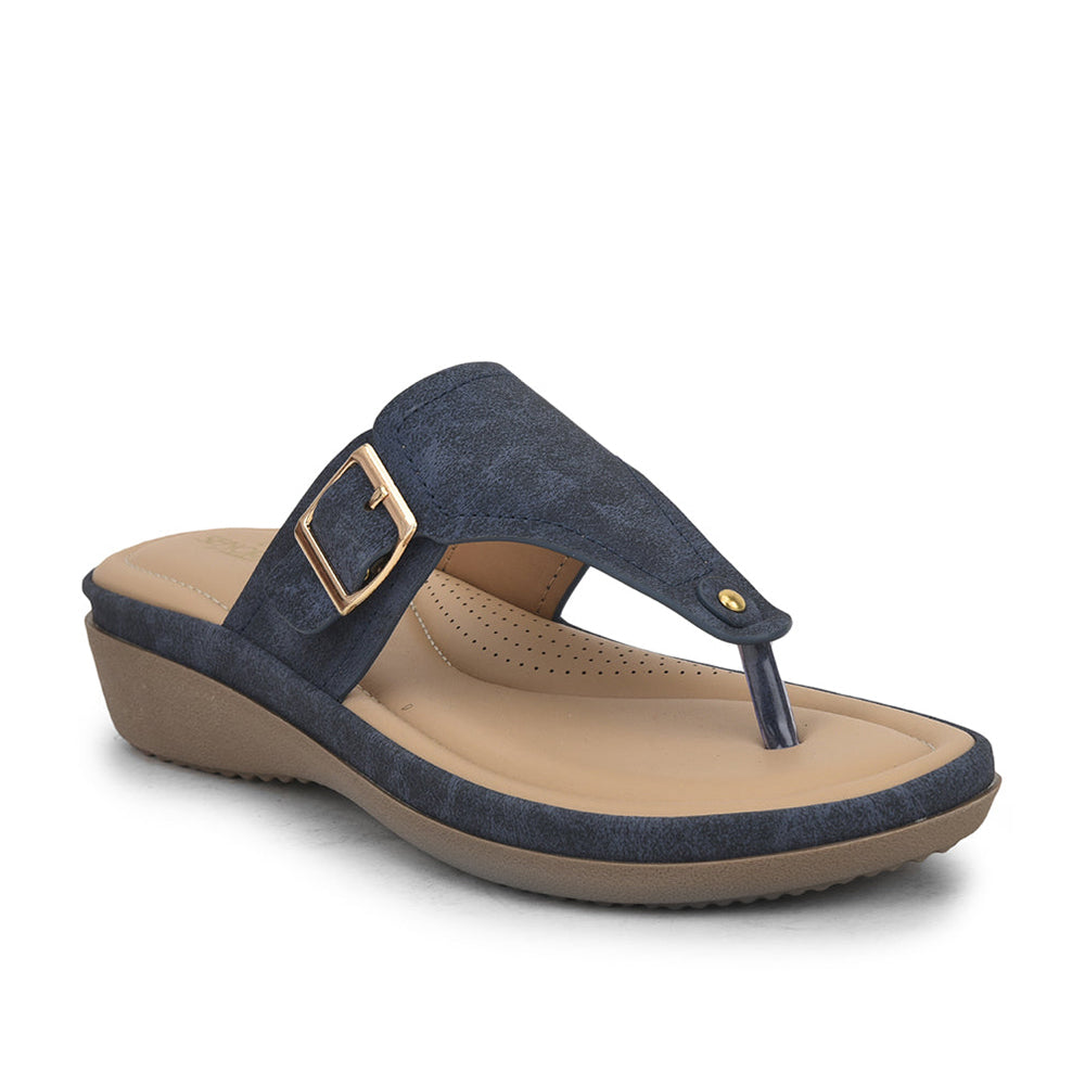 Senorita Casual Navy Blue Slippers For Women SMT-24 By Liberty