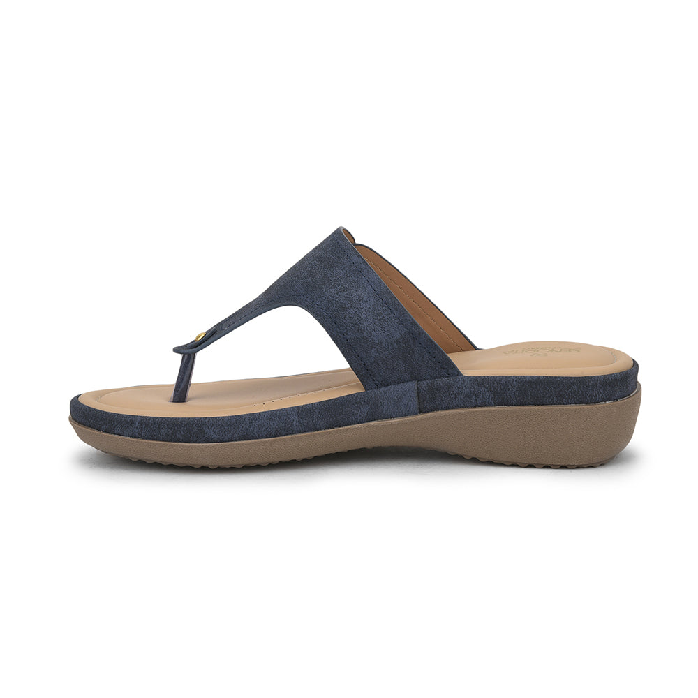 Senorita Casual Navy Blue Slippers For Women SMT-24 By Liberty