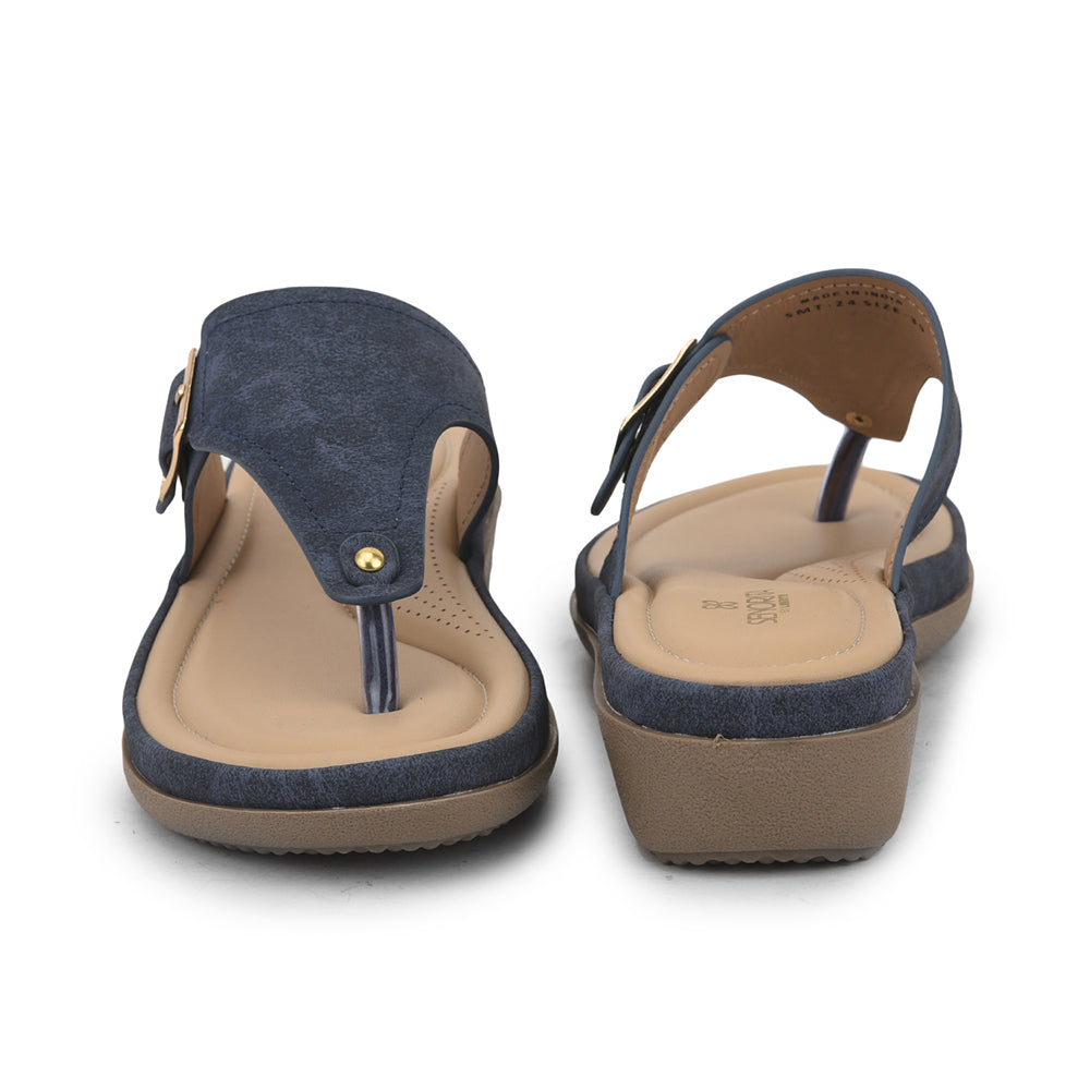 Senorita Casual Navy Blue Slippers For Women SMT-24 By Liberty