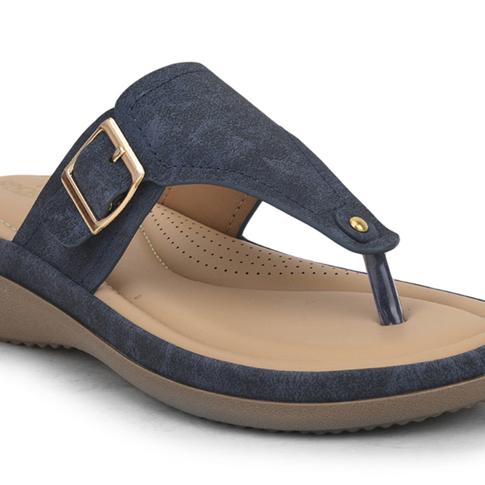 Senorita Casual Navy Blue Slippers For Women SMT-24 By Liberty