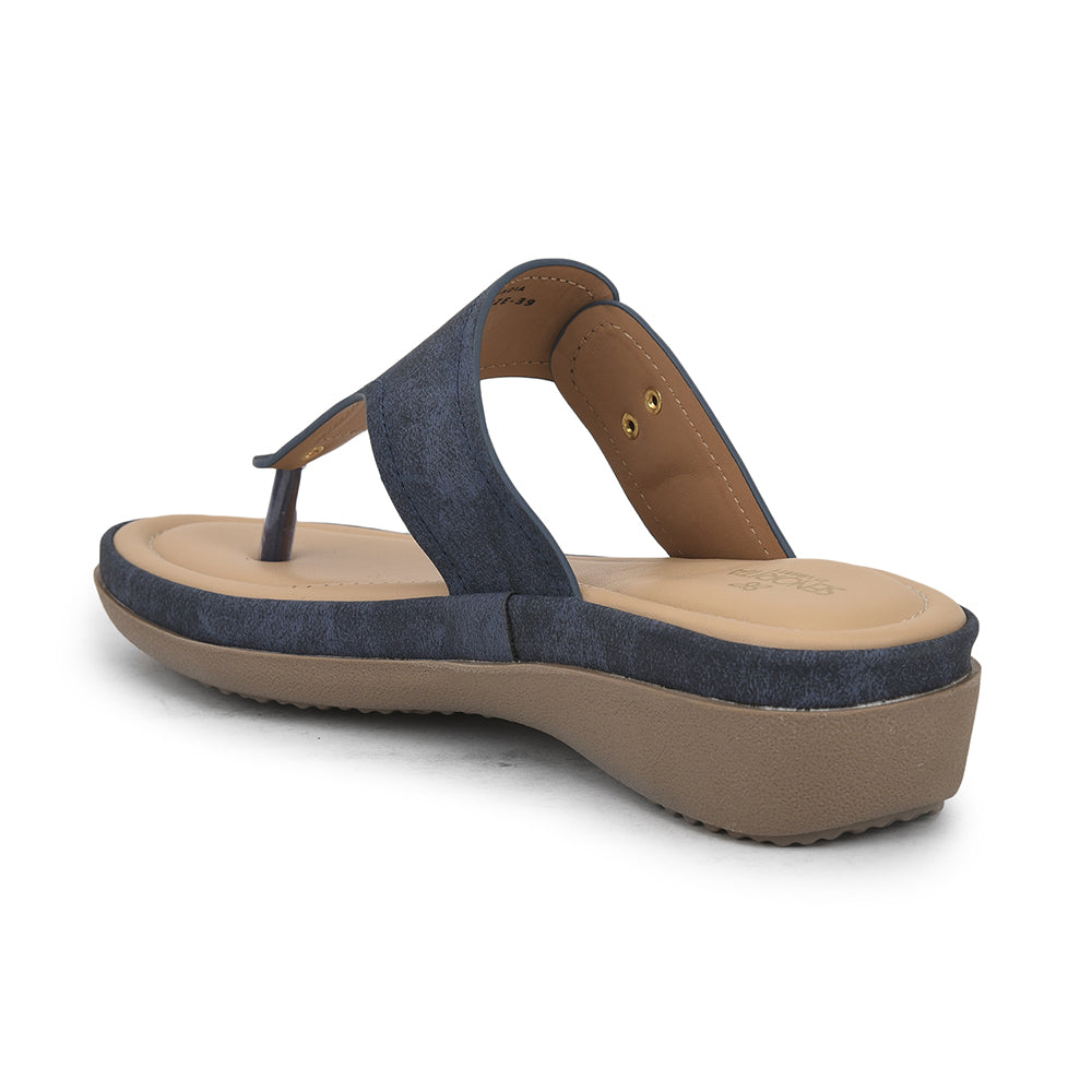 Senorita Casual Navy Blue Slippers For Women SMT-24 By Liberty
