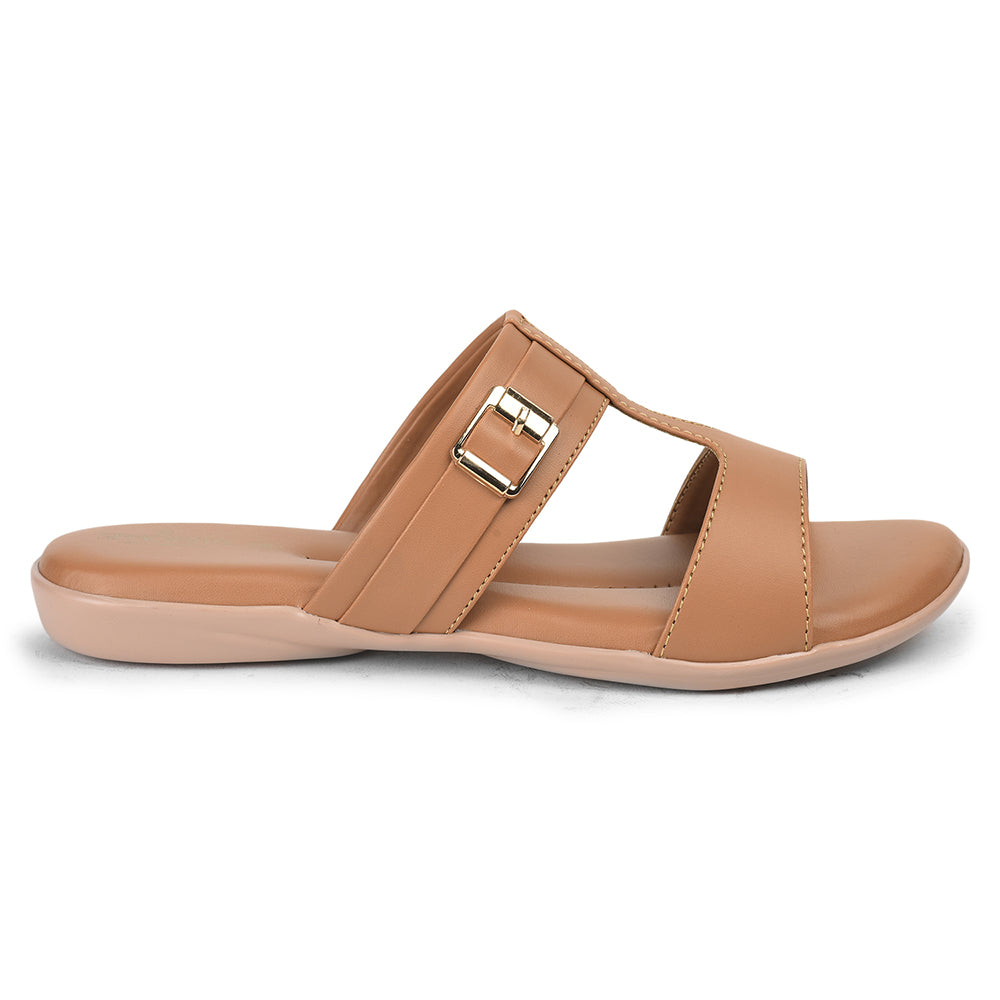 Senorita Casual Tan Slippers For Women MK-22 By Liberty