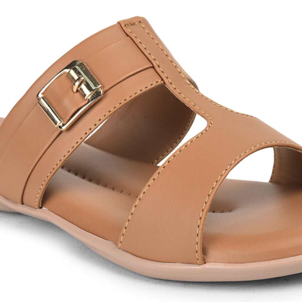 Senorita Casual Tan Slippers For Women MK-22 By Liberty