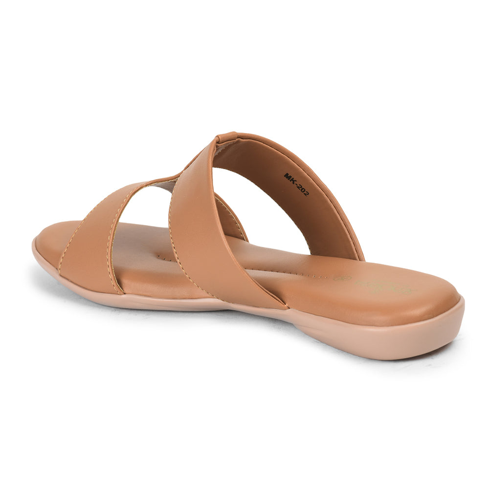 Senorita Casual Tan Slippers For Women MK-22 By Liberty