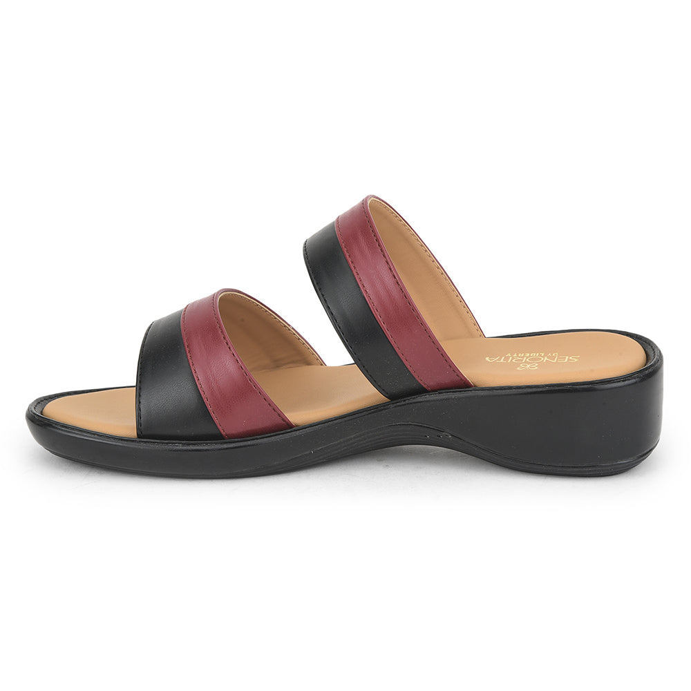 Senorita Casual Slippers For Ladies (Cherry) DZL-87 By Liberty